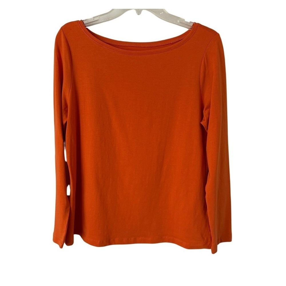 Esmara Women's Boatneck Long Sleeve Top Cotton Layering Piece Casual NWT Lg